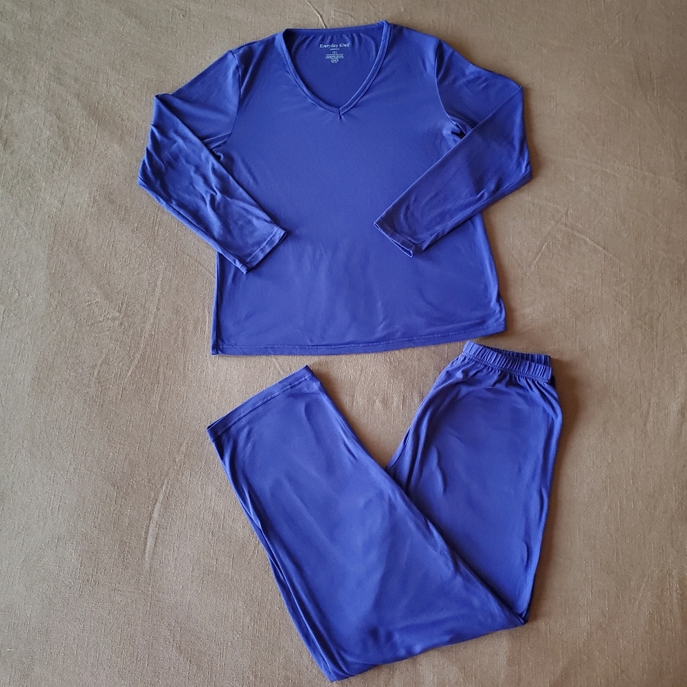 Everyday Koze Purple Knit Pajama Set Small